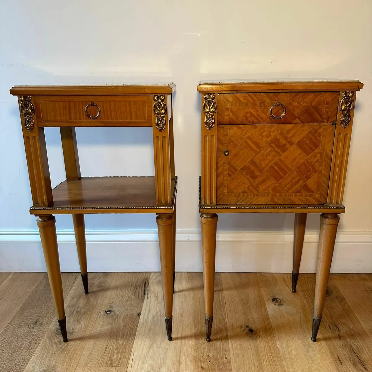 Pair of 19th Century inlaid Bedside Lockers - Image 1