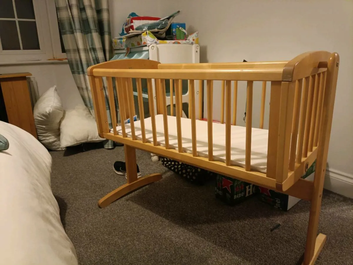 Swing Wooden Baby Crib - Image 2