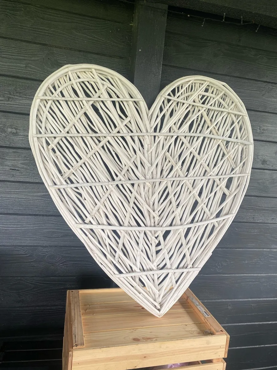 Wicker Heart Wall Art (new in box) - Image 1