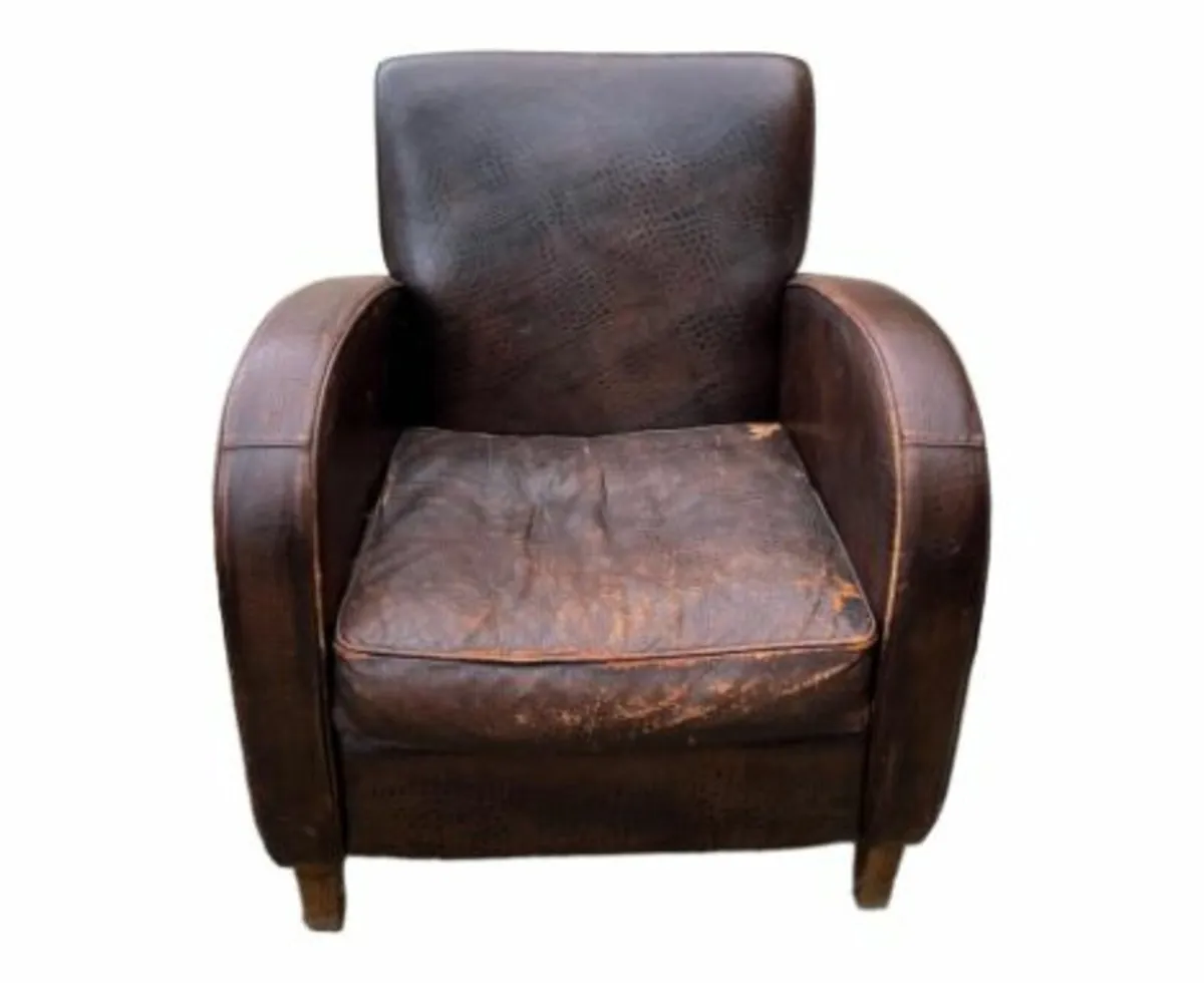 Art deco style leather chair