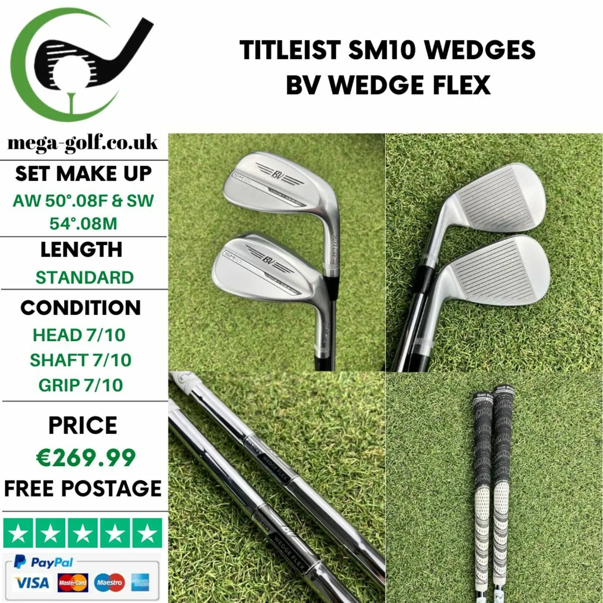 TITLEIST SM10 WEDGES AW 50°.08F & SW 54°.08M for sale in Co 