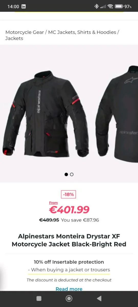 Alpinestars laminated jacket XL size - Image 4