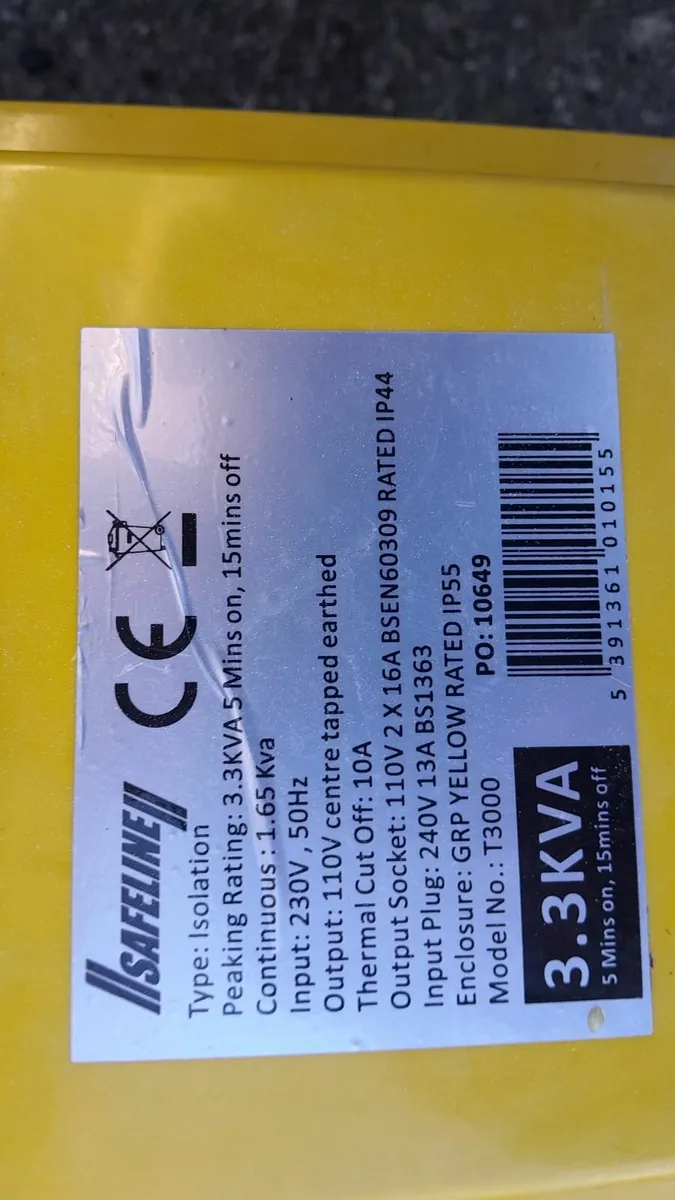 Transformer 110v/3.3 kva in new condition - Image 2