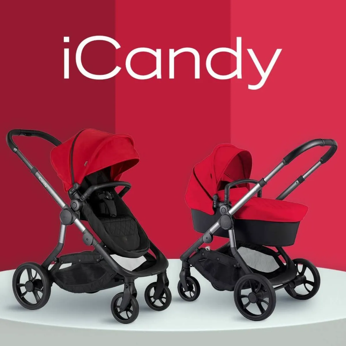 Icandy orange pram and stroller system - Image 1