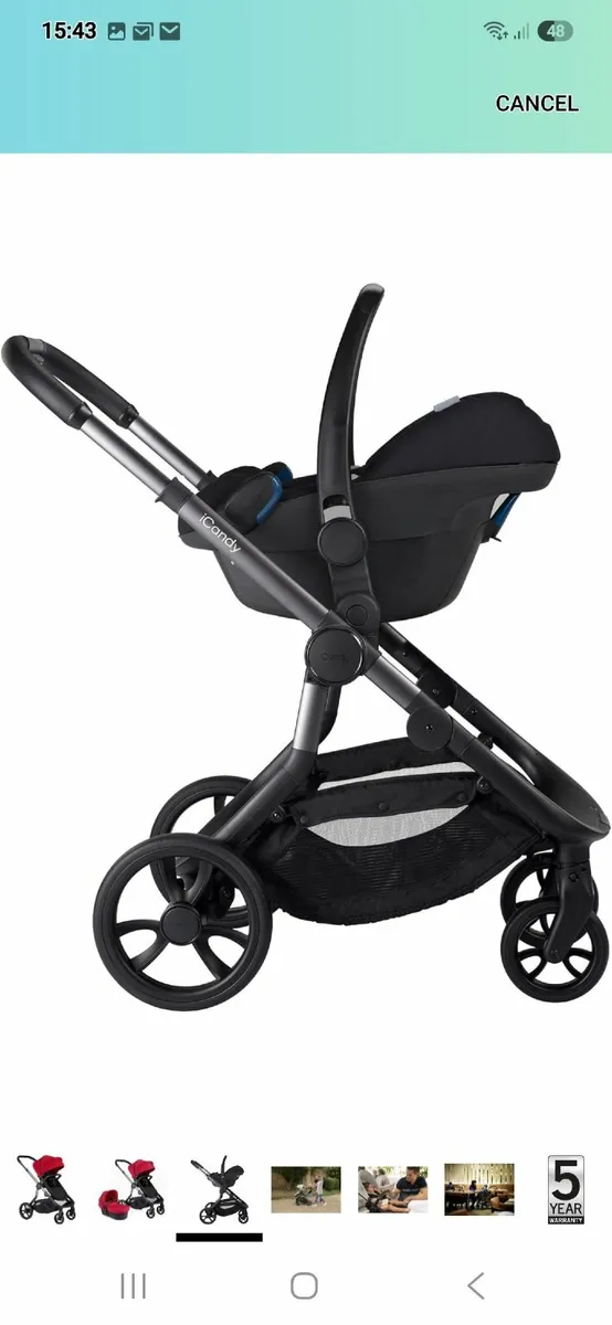 Icandy orange pram and stroller system - Image 2