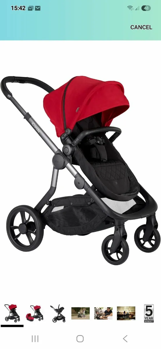Icandy orange pram and stroller system - Image 3