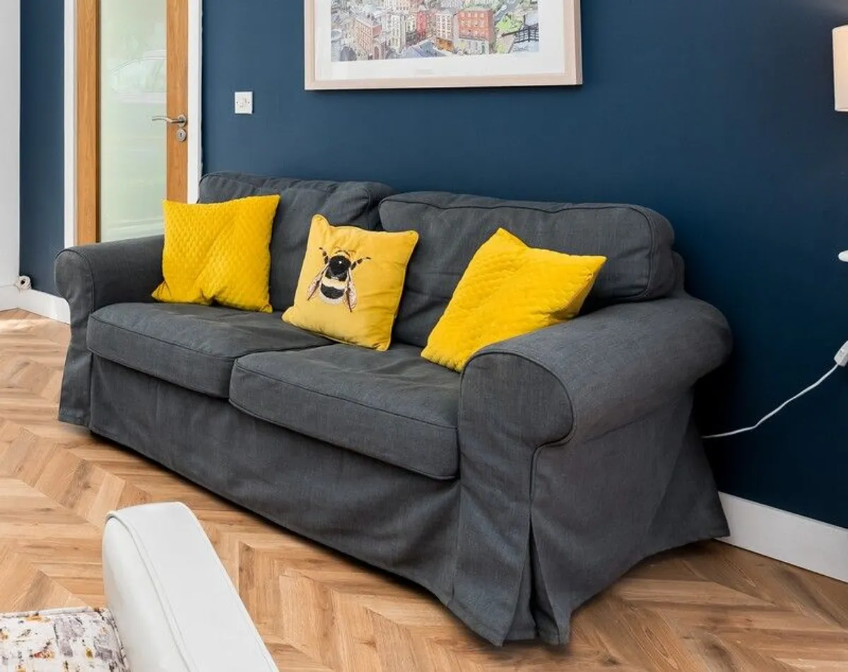 IKEA EKTORP 2-seat sofa, Kilanda dark blue - Image 1