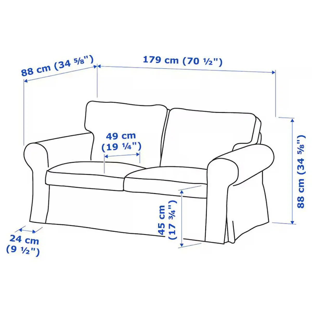 IKEA EKTORP 2-seat sofa, Kilanda dark blue - Image 4