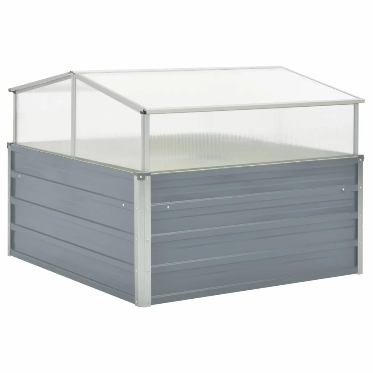Greenhouse 100x100x85 cm Galvanised Steel Grey - Image 1