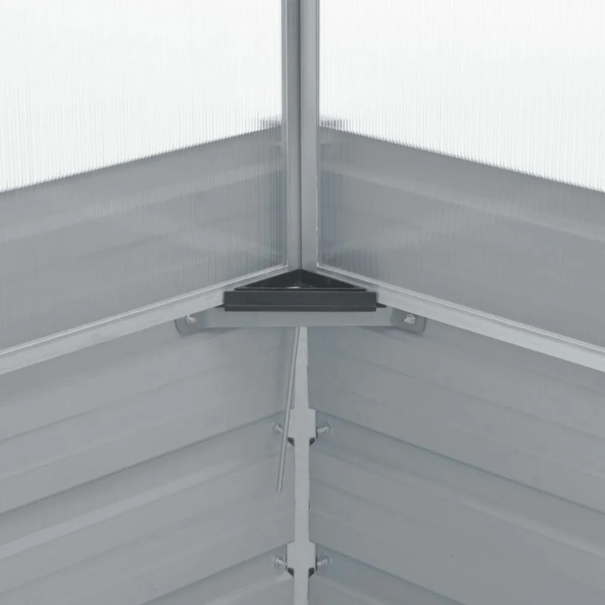 Greenhouse 100x100x85 cm Galvanised Steel Grey - Image 3