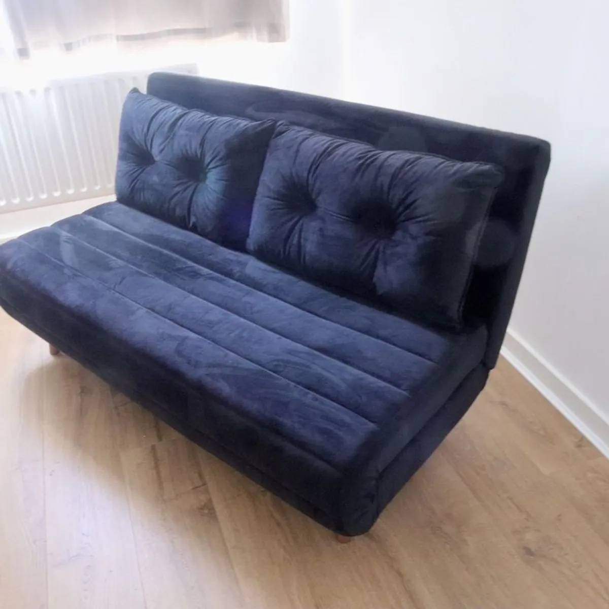 Double Sofa Bed | Black Velvet - Image 1