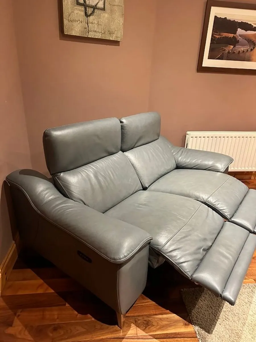 Grey Leather Recliner - Image 1