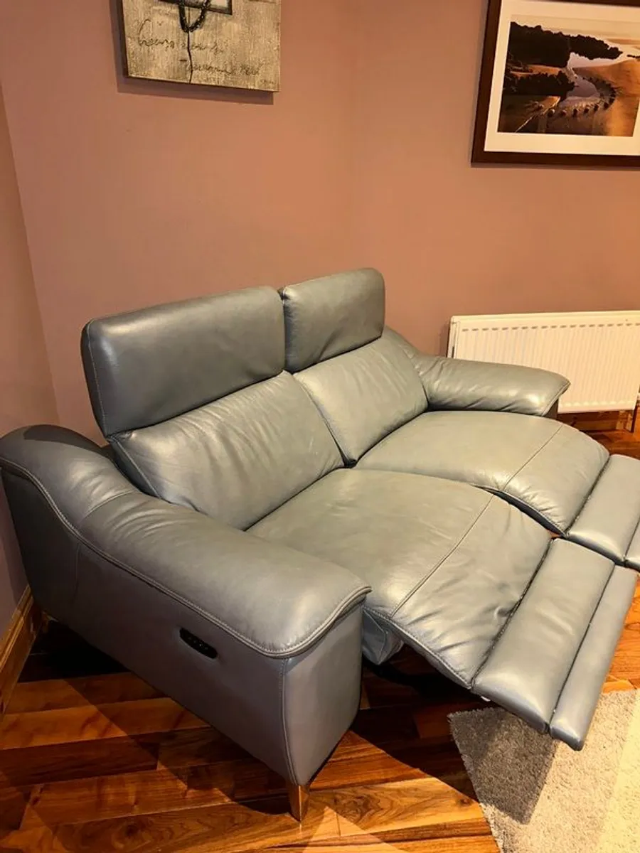 Grey Leather Recliner - Image 2