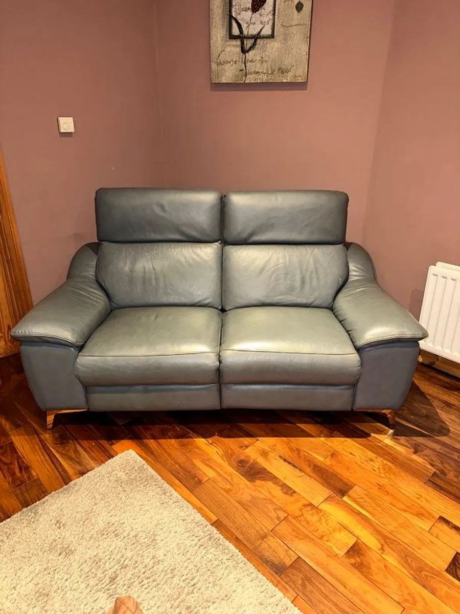 Grey Leather Recliner - Image 3