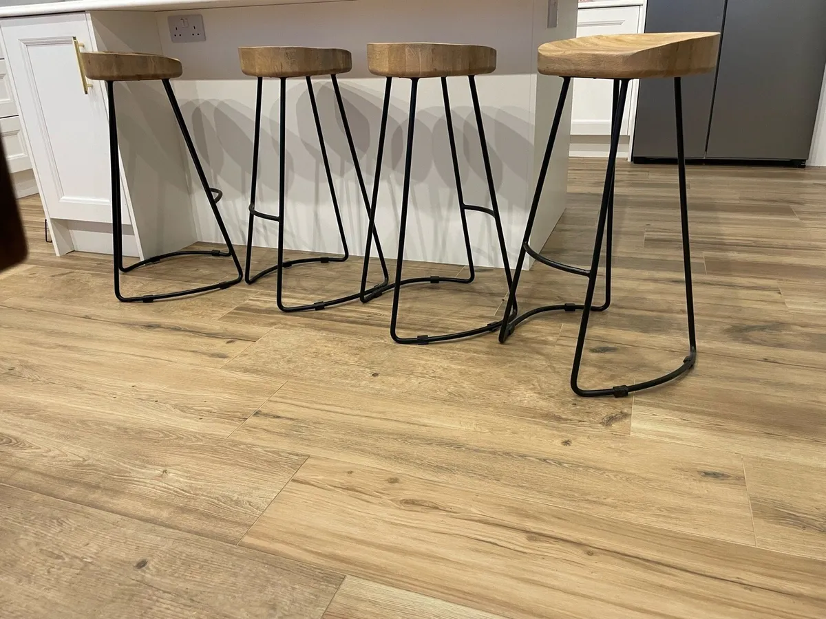 Oak bar stools for kitchen island (4) - Image 2