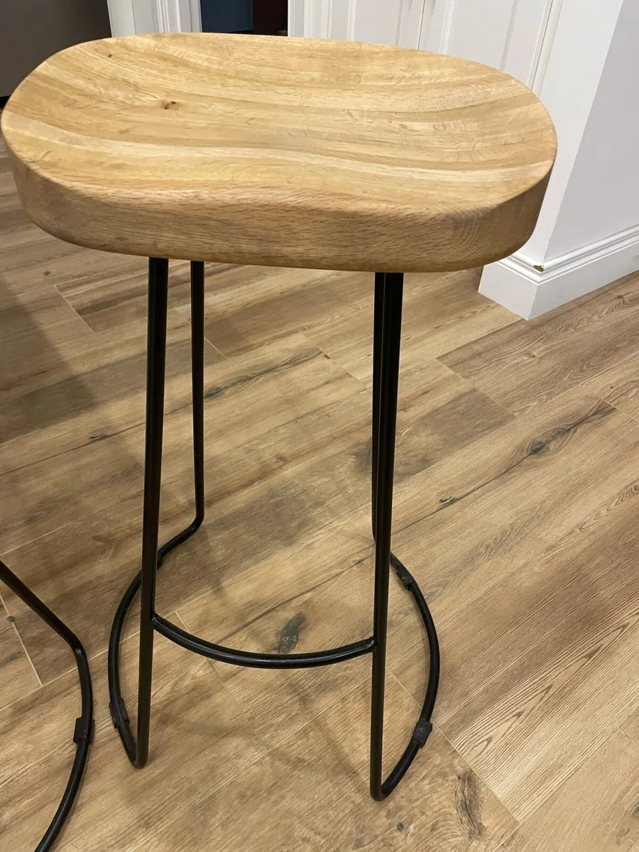 Oak bar stools for kitchen island (4) - Image 3