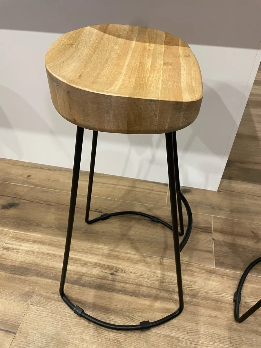 Oak bar stools for kitchen island (4) - Image 4