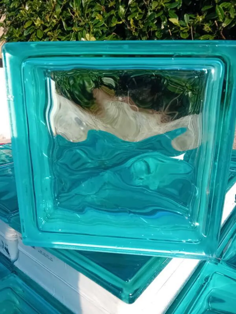 65 Turquoise Glass Blocks - Image 1