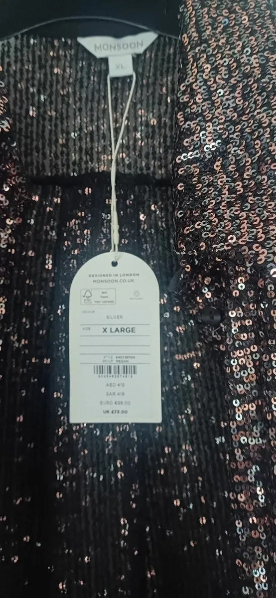 Ladies Bronze and Black Sequin Shirt from Monsoon - Image 1