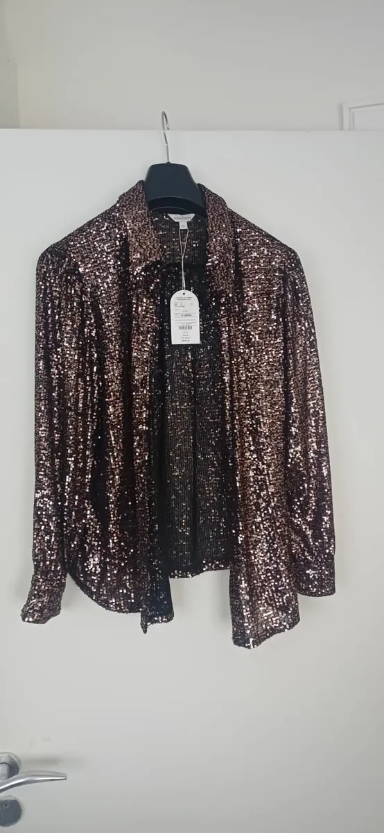 Ladies Bronze and Black Sequin Shirt from Monsoon - Image 3