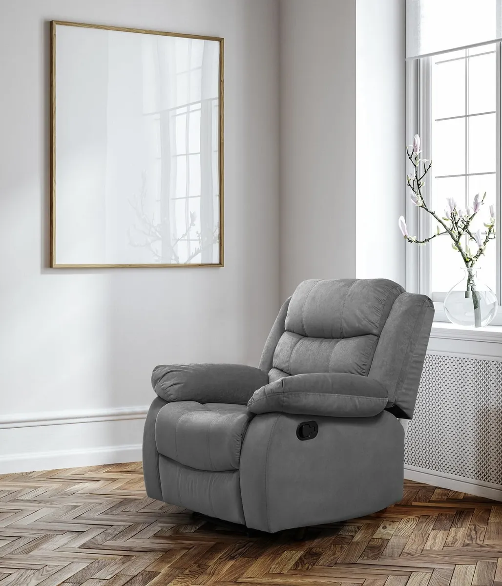 Single Chair Fabric Recliner Sofa - grey - Image 3