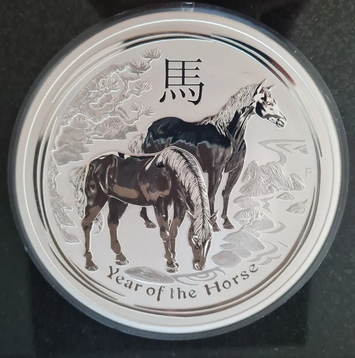 2014 1 Kg Silver Coin Lunar Year of the Horse Perth Mint coin in capsule - Image 3