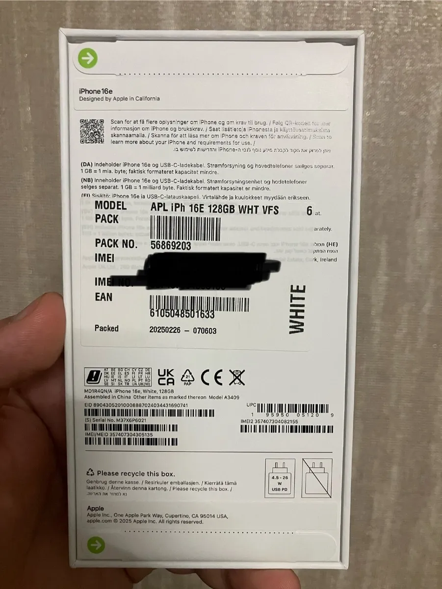 New unopened iPhone 16E (white) 128GB - Image 3