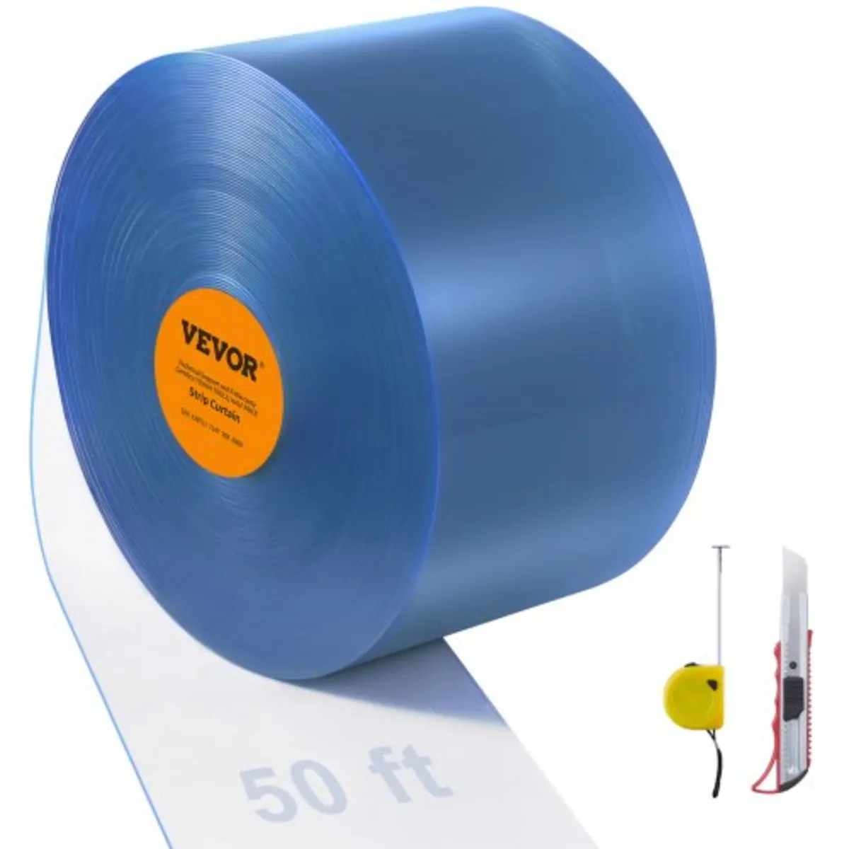 Strip Curtain, 50' Length x 8" Width x 0.08" Thick