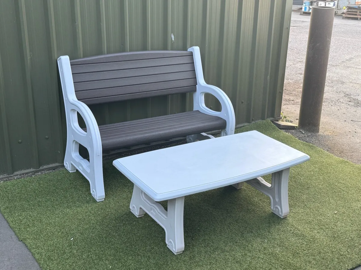 New Maintenance Free Garden Bench & Table - Image 1