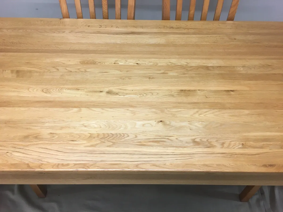 Solid Oak Kitchen Table & Chairs - Image 3