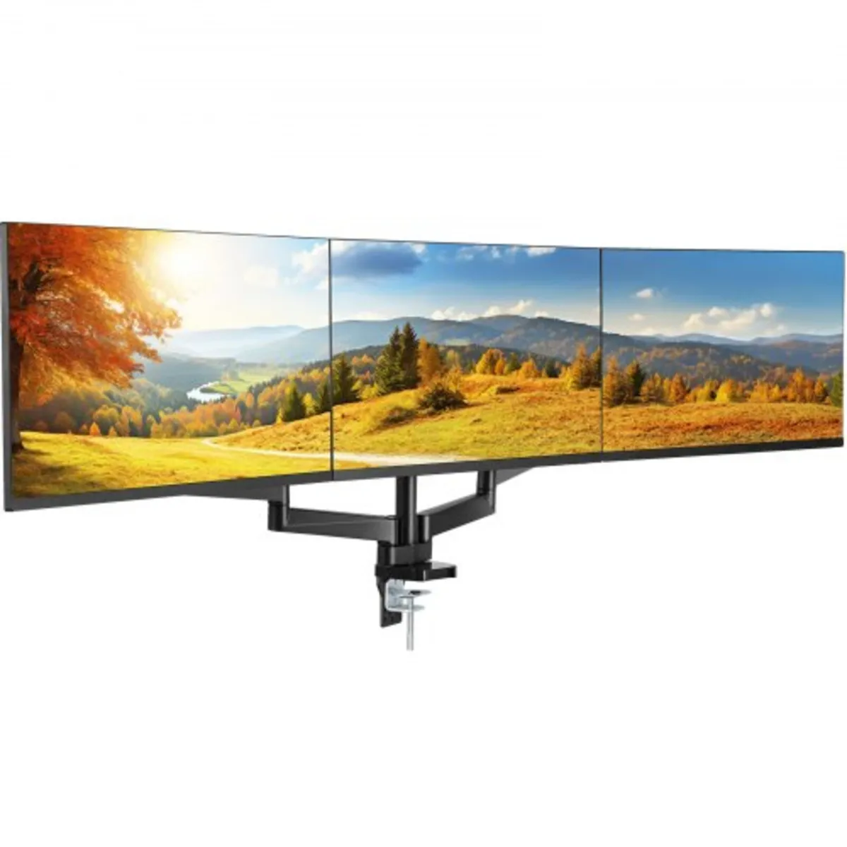 Triple Monitor Mount, Supports 13"-27" Screens, Fu
