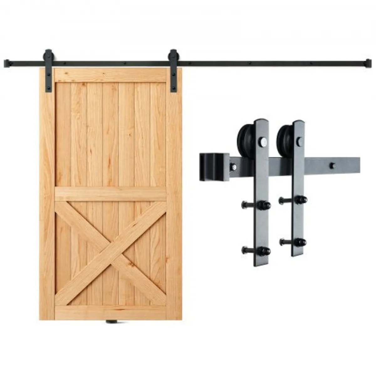 8FT Sliding Barn Door Hardware Kit, 330LBS Loading