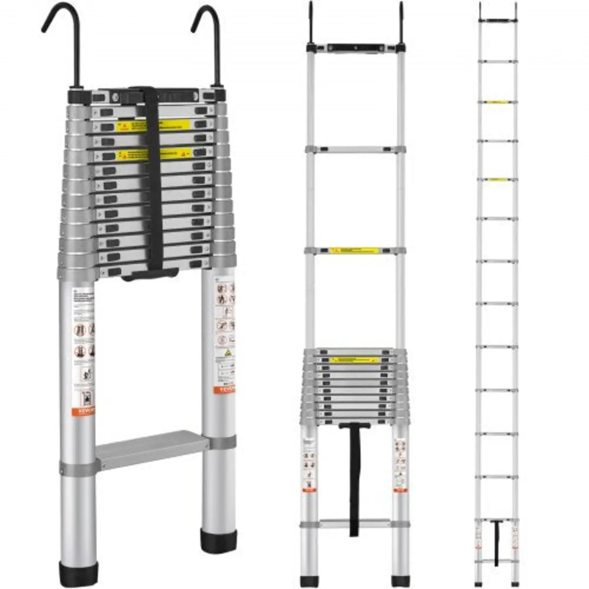 Telescoping Ladder Aluminum Extension Step 18.5 ft
