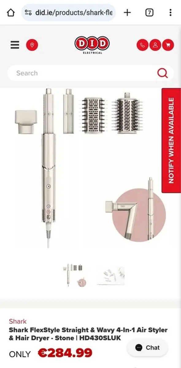 Shark FlexStyle Straight & Wavy 4-in-1 Air Styler & Hair Dryer - Stone | HD430SLUK - Image 1