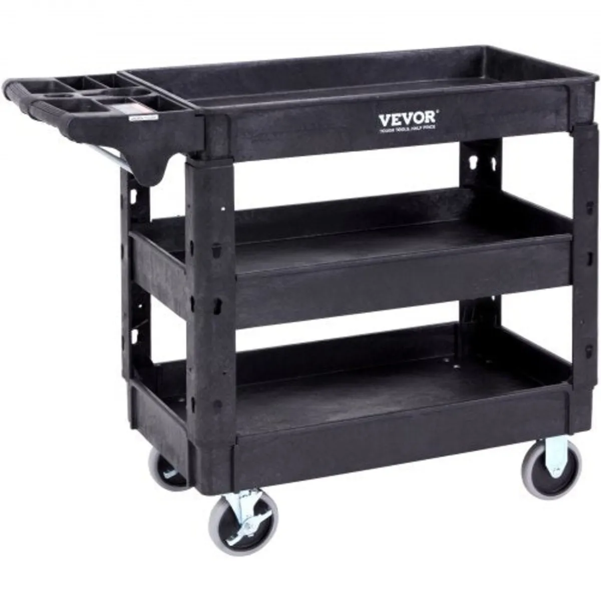 Utility Service Cart, 3 Shelf 550LBS Heavy Duty Pl