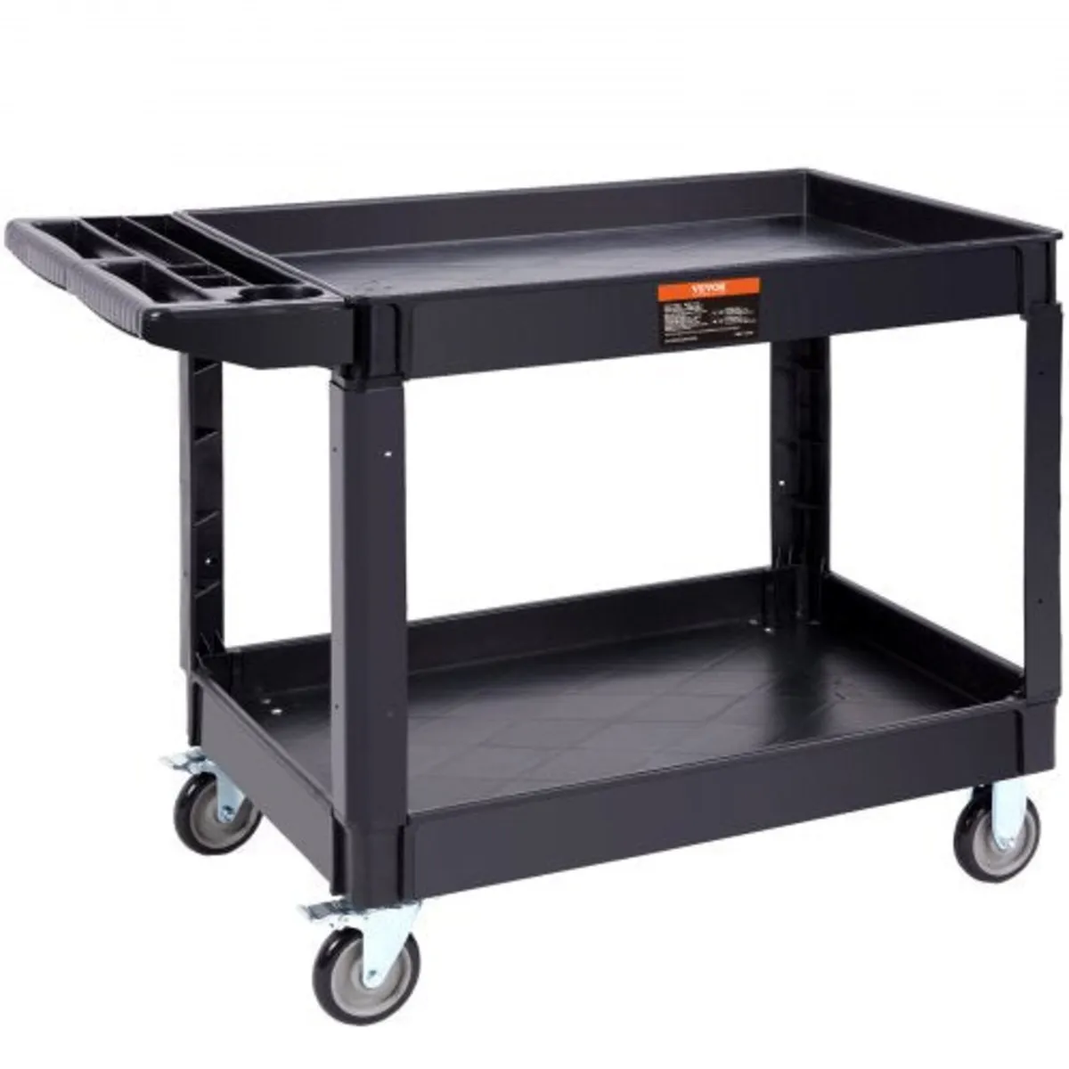 Utility Service Cart, 2 Shelf 550LBS Heavy Duty Pl