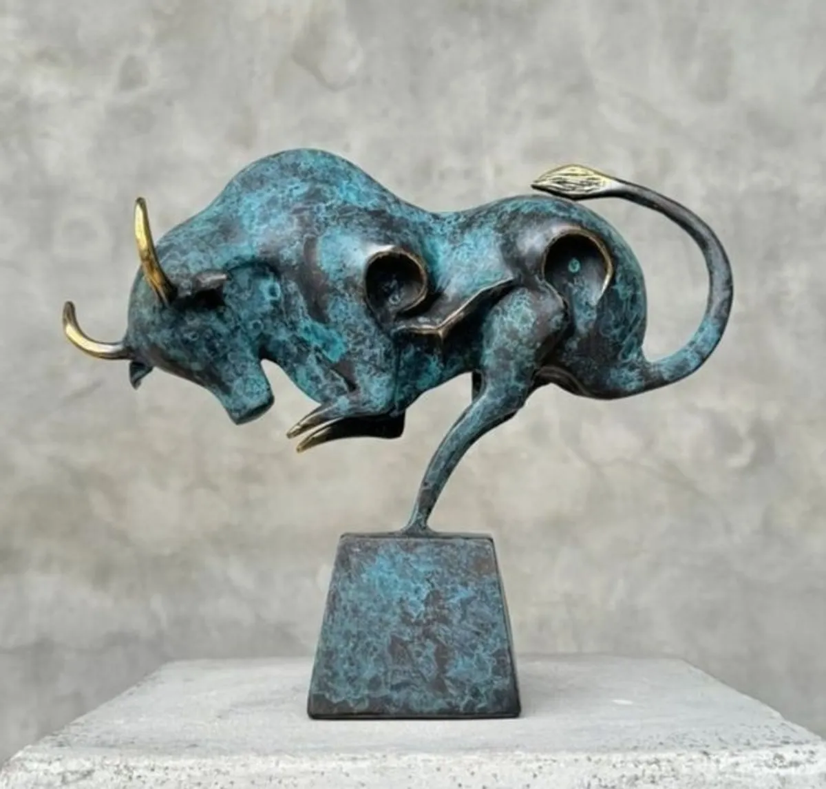 Salvador Dali Inspired Bull - Patinated Bronze - Image 1