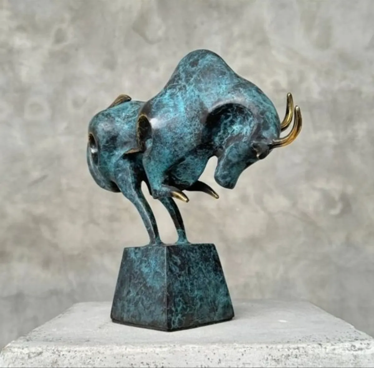 Salvador Dali Inspired Bull - Patinated Bronze - Image 3