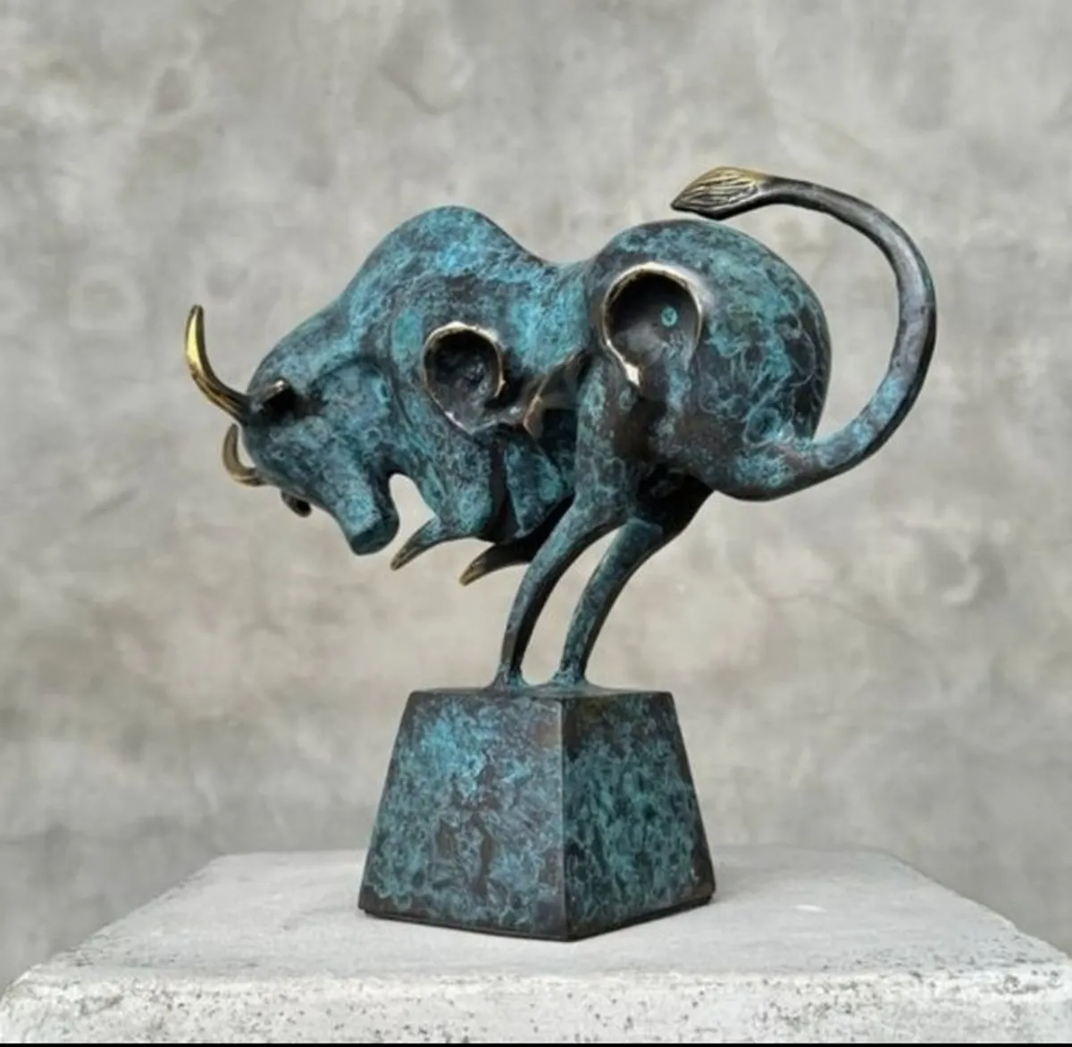 Salvador Dali Inspired Bull - Patinated Bronze - Image 4