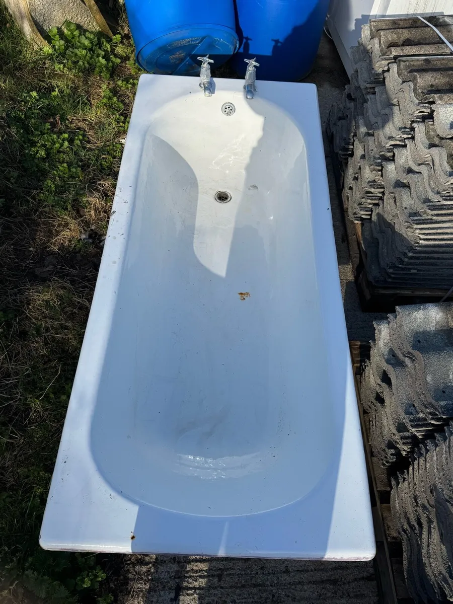 Cast Iron Bath with Taps - Image 1