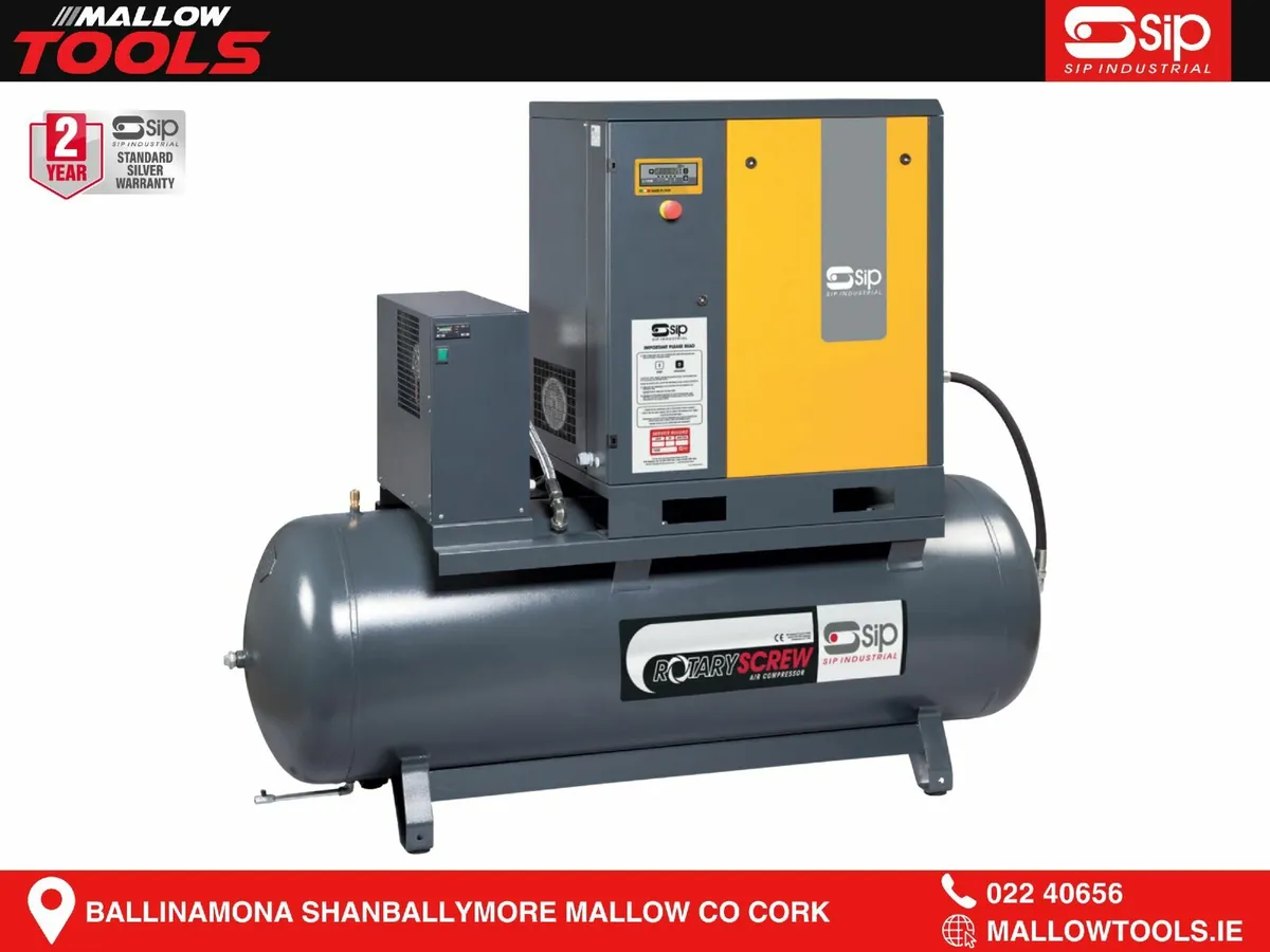 SIP 270 Ltr Sirio 8-10-270ES 10HP Screw Compressor - Image 1