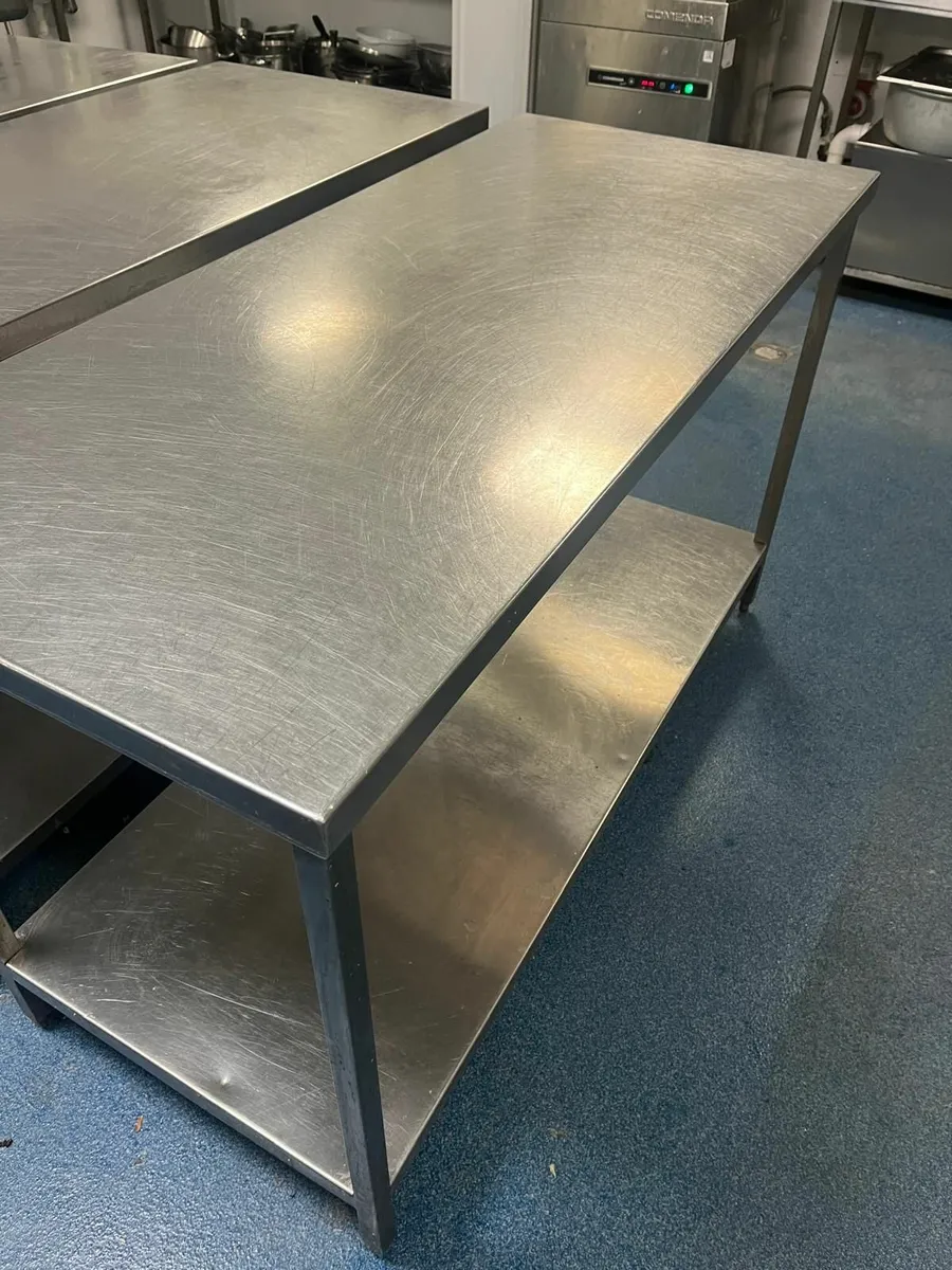 Stainless steel tables with under shelf - Image 2