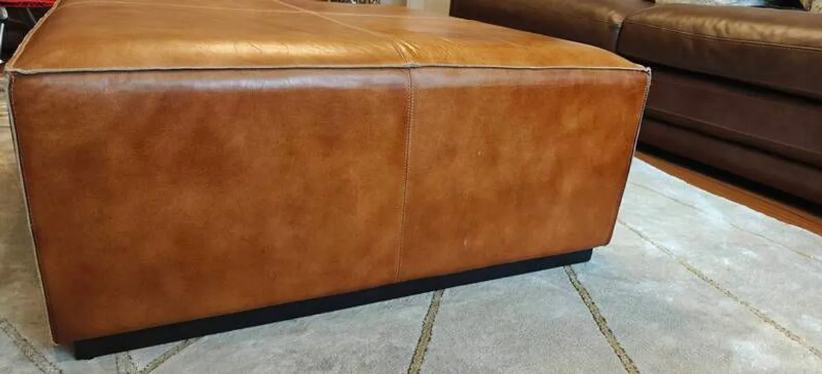 Large Leather Ottoman Mint Condition - Image 3