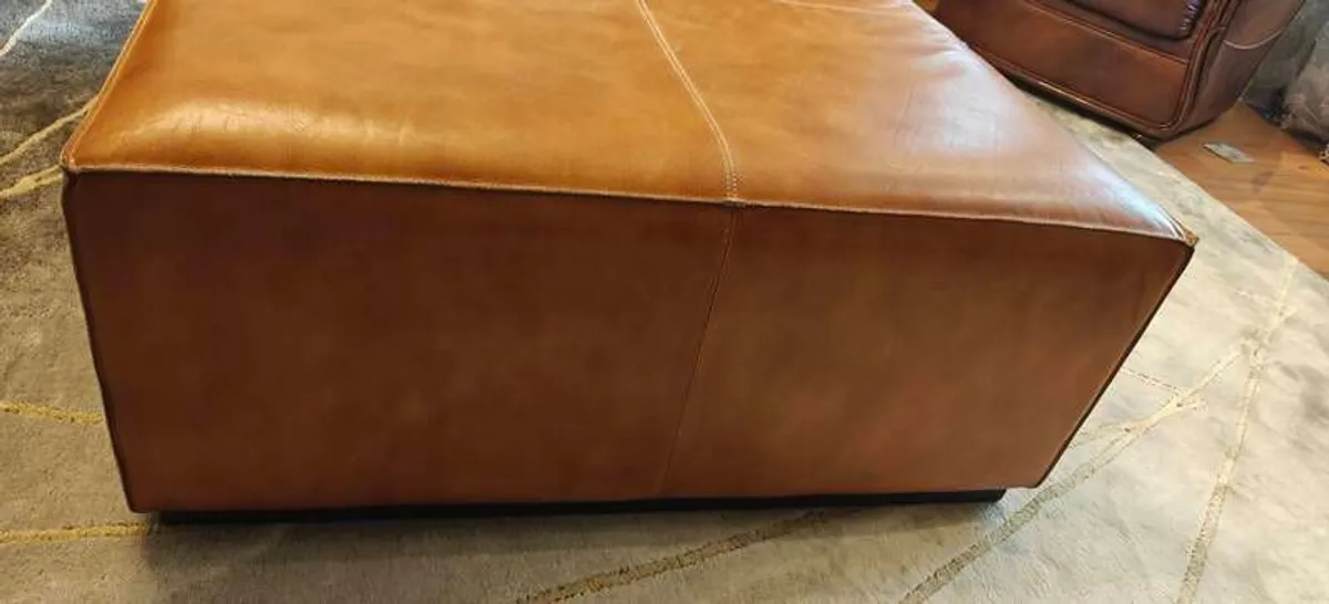 Large Leather Ottoman Mint Condition - Image 4