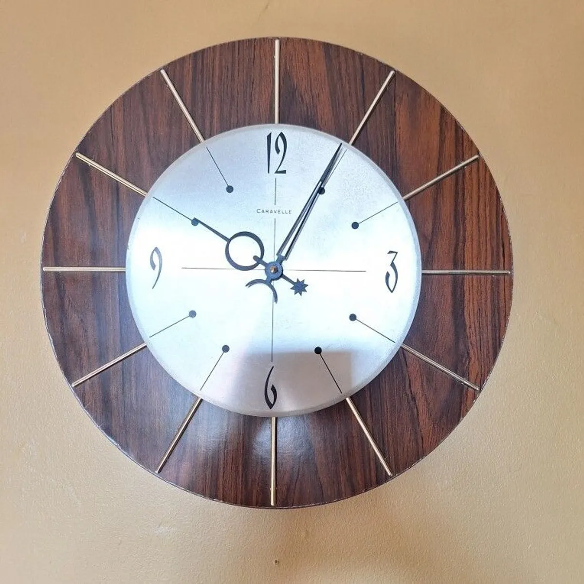 Mid Century Bulova Caravelle Wall Clock - Image 1