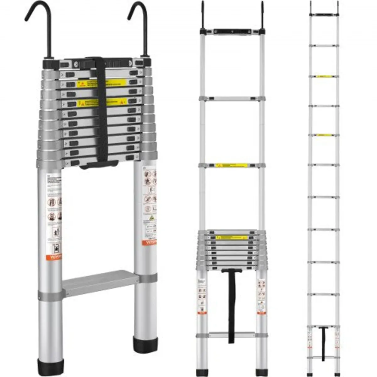 Telescoping Ladder Aluminum Extension Step 15 ft M