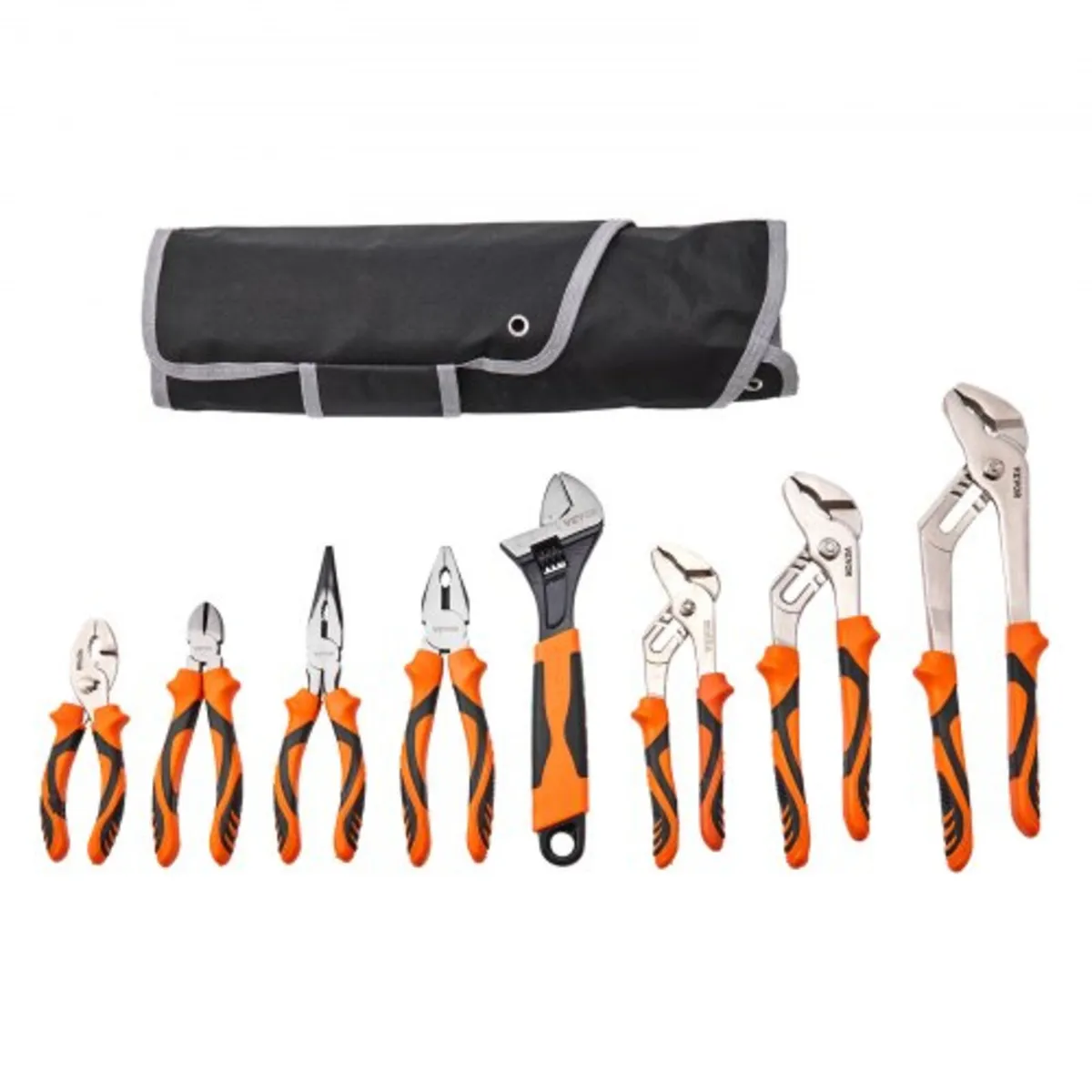 Pliers Set, 8-Piece, High Carbon Steel, 12"/10"/8"