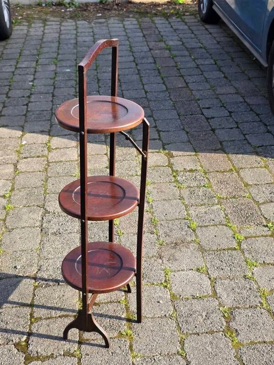 Mahogany 3 Tier Folding Display Stand - Image 3