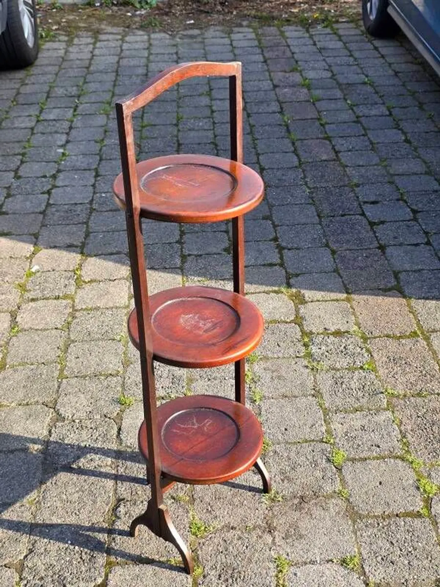Mahogany 3 Tier Folding Display Stand - Image 4
