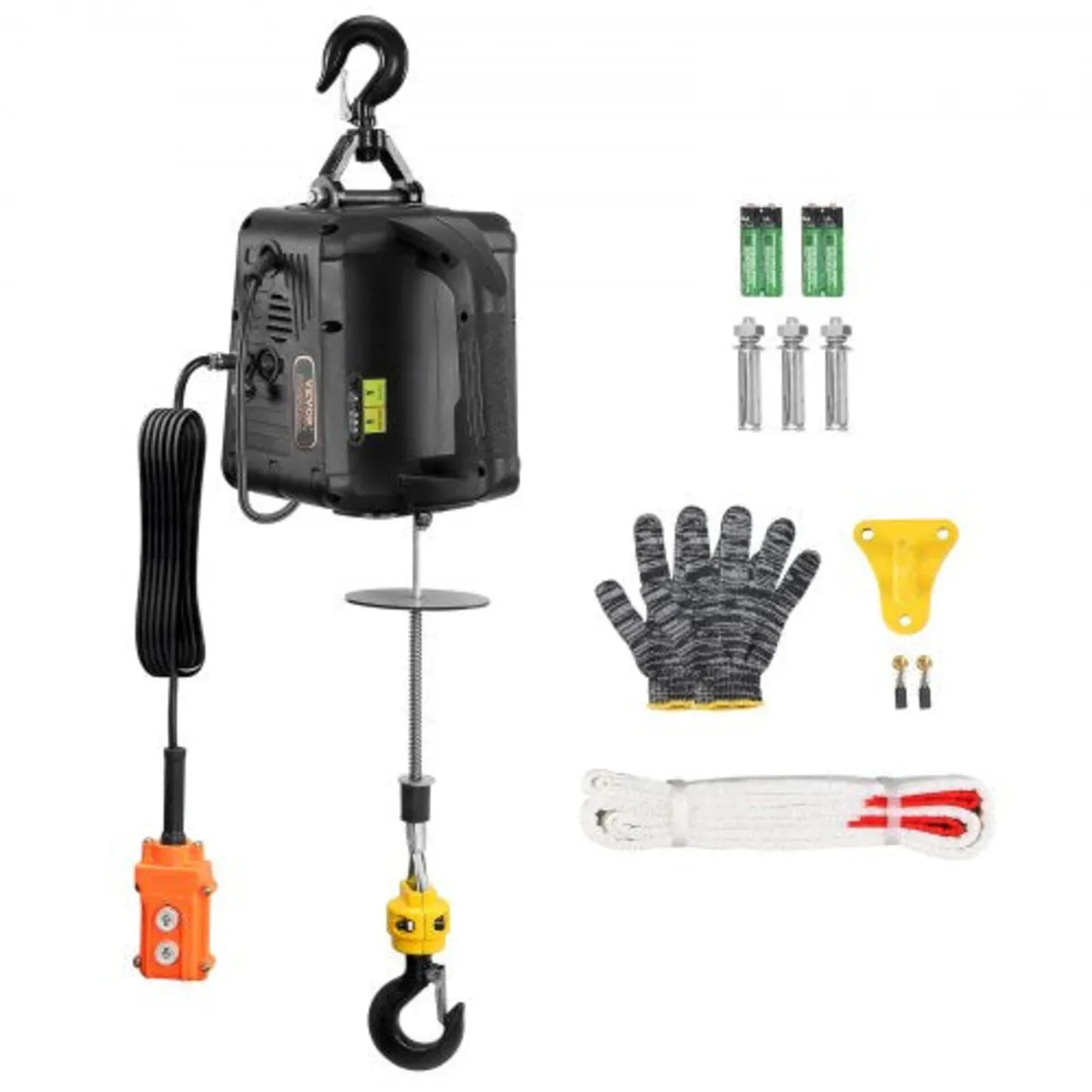 2-in-1 Portable Electric Hoist Power Winch 1100 lb